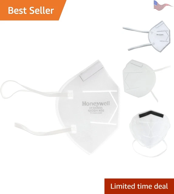 DF300 N95 Flatfold Disposable Respirator - Box of 50 - Latex-Free - Secure Fit