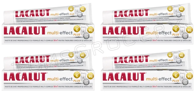 Pasta dental diaria LACALUT MULTI-EFECTO PLUS con vitaminas y minerales 4x 75 ml