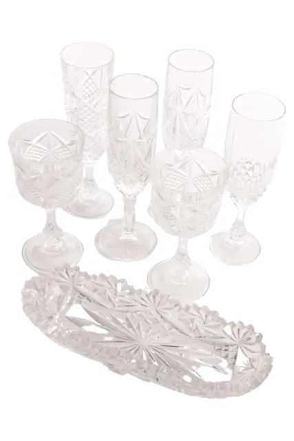 Set bevande decorazione levigata trasparente cristallo di piombo Ø 7 cm