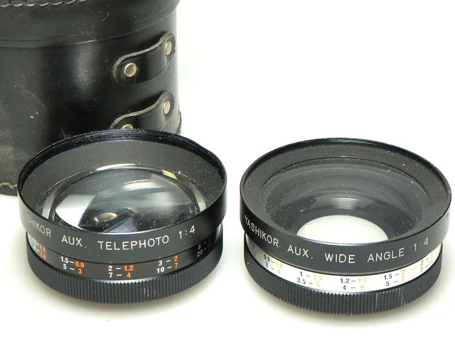 vintage Yashica Yashikor Aux. Téléobjectif et grand angle 1:4 vintage Yashica Yashikor Aux. Téléobjectif et grand angle 1:4