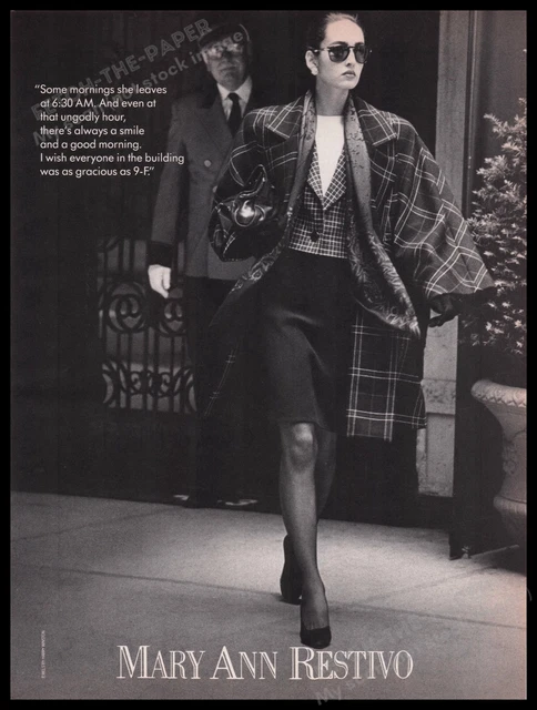 Mary Ann Restivo Clothing 1980s Print Advertisement Ad 1987 Legs Doorman City
