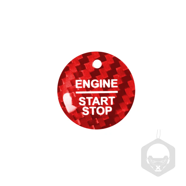 Adesivo Motore Auto Fibra di Carbone Start Stop Pulsante Accensione Per Ford F-150 2016-2019 B