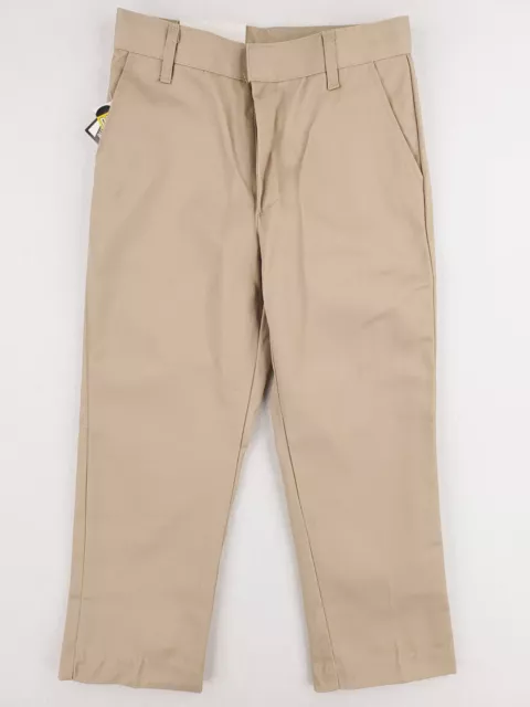 Kids School Uniform Pants Boys Sz 6 Beige Khaki Chino Double Knee Adjustable NWT