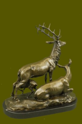 Buck Renne Élan Enterrement Vie Garçon Wildlife Art Cabine Sportif Bronze X Deal 