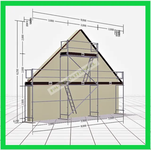 NEU Baugerüst Fassadengerüst 45qm AF Stahlrahmen Holzböden Neu !!!