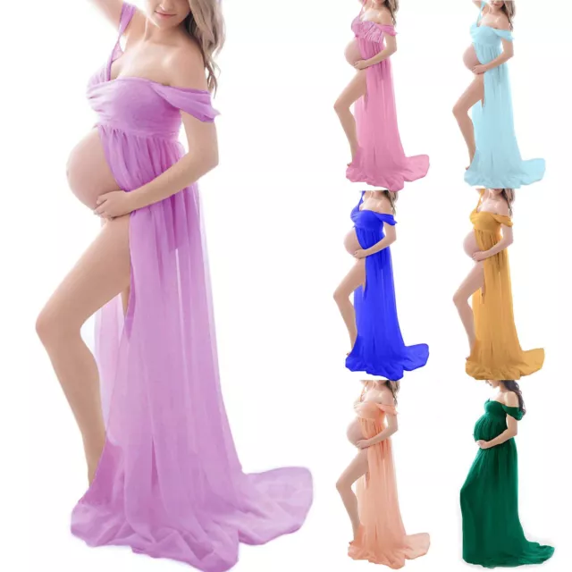 Womens Pregnant Maternity Party  Photography Sleeveless Ball Gown Maxi Dress