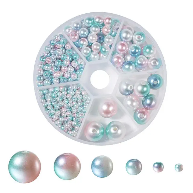 564 pcs Craft Supplies Gradient Round Faux ABS Pearls Beads