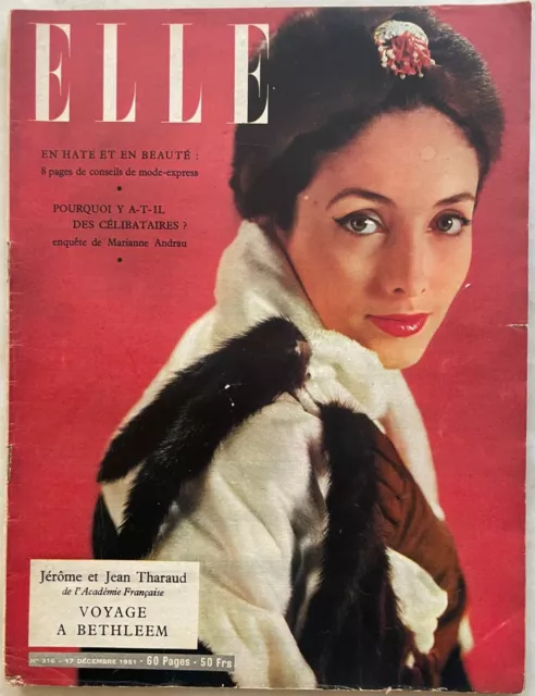 ELLE n° 316 du 17 Décembre 1951 ancienne revue de mode couture pour femme
