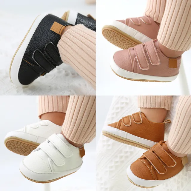 Baby Boy Girl Pram Shoes Infant Rubber Sports Sneakers Toddler PreWalker Trainer