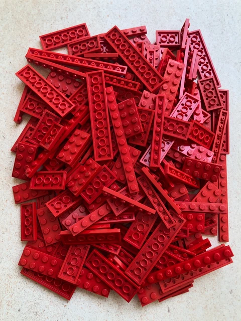 Lego: Lot N°1 de 250g de Plaques en Rouge Classiques et de toute dimension.