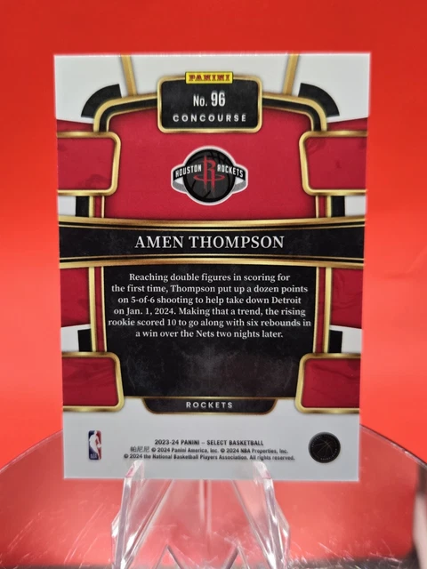 AMEN THOMPSON 2023-24 Panini Select Blue Acourse Rookie #96 Rockets RC ...