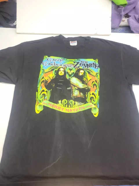 vintage ozzy ozbourne rob zombie concert XL shirt 2001