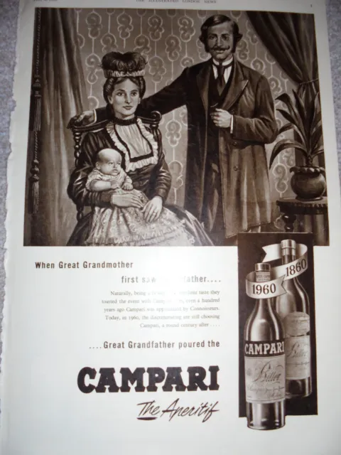 Campari Great Grandmother met Great Grandfather advert 1960 ref ax