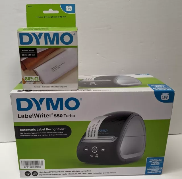 DYMO LabelWriter 550 Turbo Label Printer Thermal Printer & 1 Pkg LW Labels New