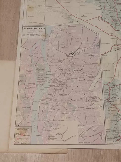 CARTAS MAP OF EGYPT خريطة خارطة مصر Cairo Alexandria Palestine Israel 3