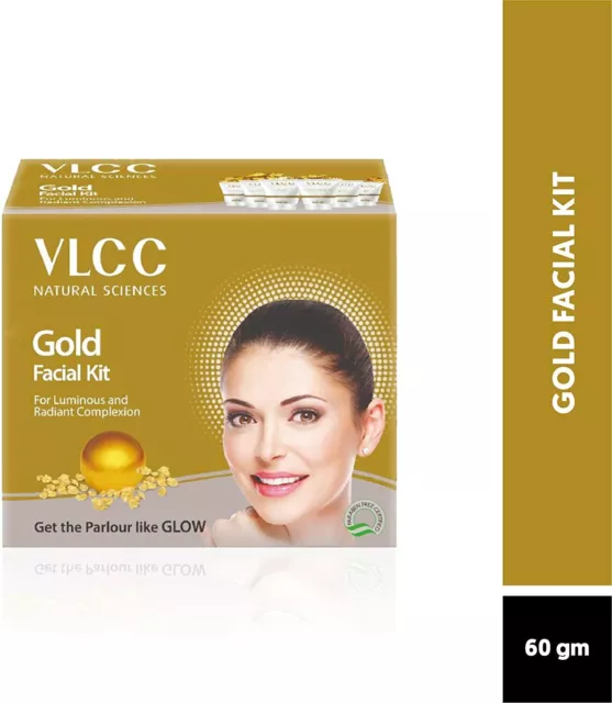 VLCC Oro Individual Facial Kit Para Luminoso & Radiante Tez ,60gm (Paquete De 1)