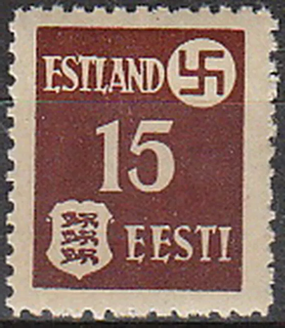 Stamp Germany Estland Mi 01 Sc N3 WWII 1941 War Occupation Emblem Estonia MH