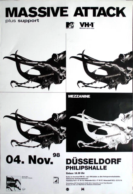 MASSIVE ATTACK / MEZZANINE 98 UKプロモ ポスター Massive Attack Mezzanine 1998 Vinyl Record LP Album Poster
