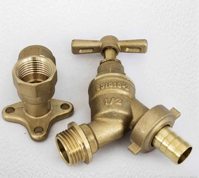Outdoor Garden Bib Tap 1/2" / Wall Plate Elbow Compression - Choose Combination