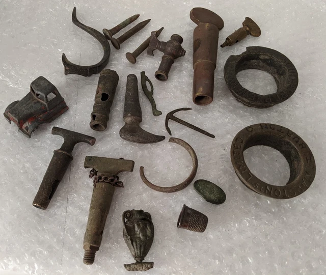 metal detecting finds job lot tools toys metalware various collection ancient