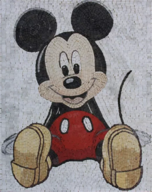 Mosaic Marble Colorful Mickey Mouse ANIMAL Art Design 24x31 Inches