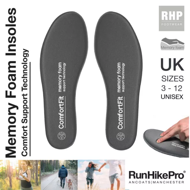 Deep Memory Foam Comfort Insoles Orthopaedic Mens Ladies Shoe Size 3 -12 New