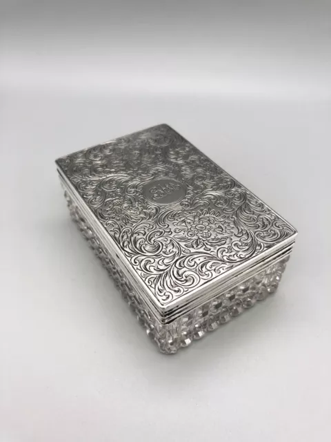 Victorian Sterling Silver Mounted Dressing Table Box, John Howes, London, 1855