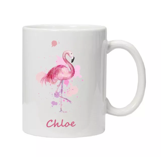 Personalised Name Flamingo Mug Customised with any Microwave safe Gift