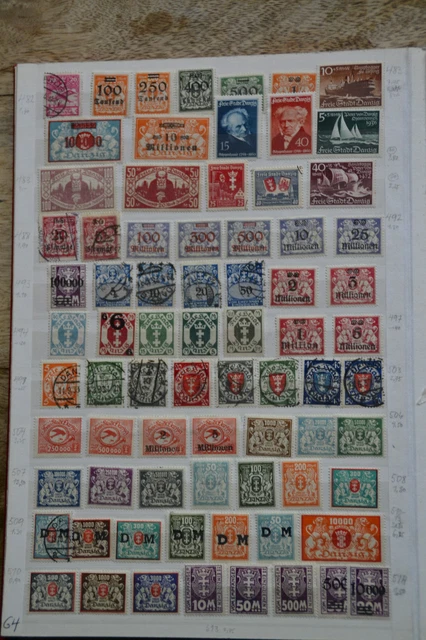Danzig Stamps Mint MH & Used 1 Album Page no doubles #1