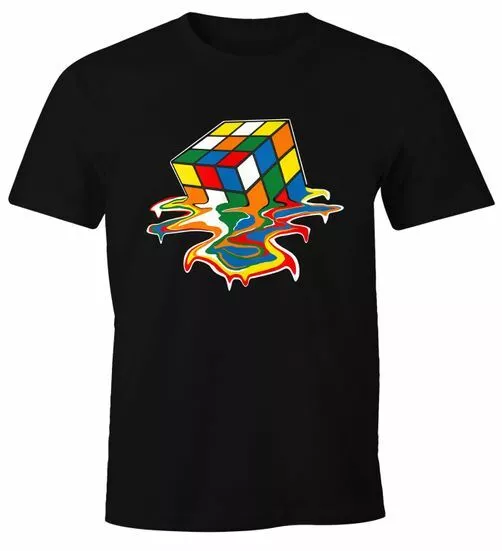 Herren T-Shirt Zauberwürfel 80er Jahre Retro Rubik Cube Fun-Shirt lustig