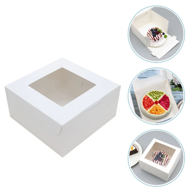 10 Pcs Window Cake Box Muffin Single Container Macaron Cases Paper Cup