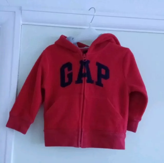 Age 12-18 Months Baby Gap Red Full Zip Fleece Hoodie Hoody