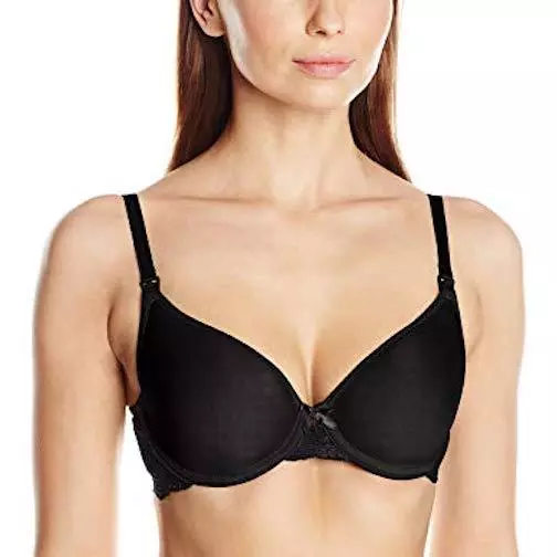 *New Rosie Pope Underwire Lighly Lined Nursing Bra Black Size 34B