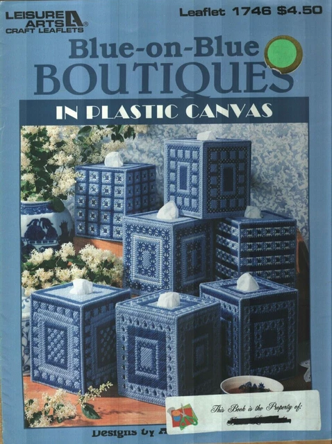 Used Blue On Blue Boutiques 7 Tissue Box Covers Plastic Canvas Pattern Book