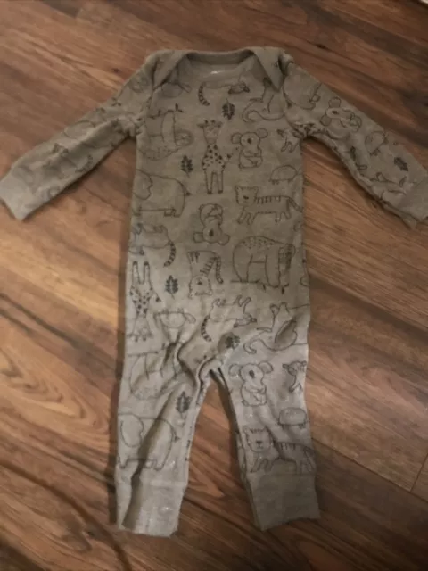 Baby Boy 9 Months Carters One Piece Long Sleeve Bodysuit Animals
