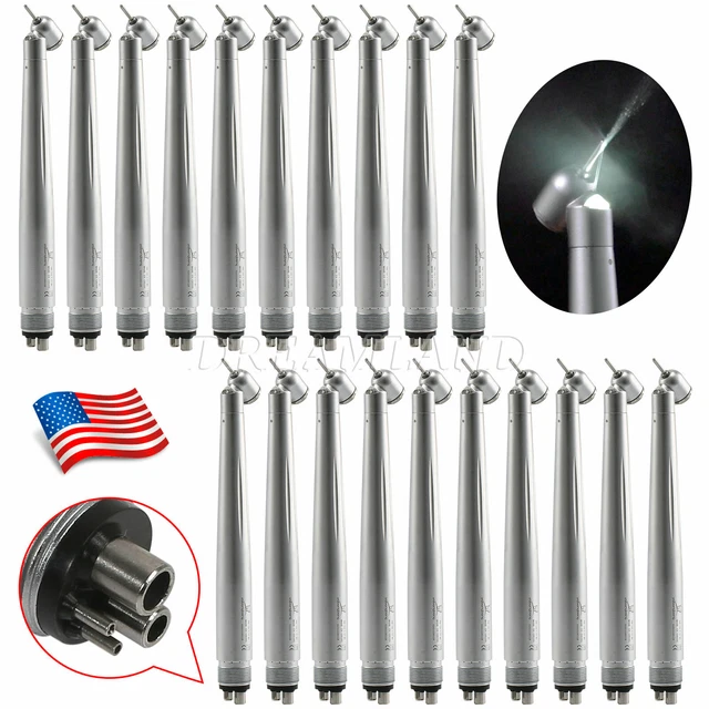 1-20X Dental 45 Degree Surgical High Speed Handpiece Led E-generator 4Hole vsk