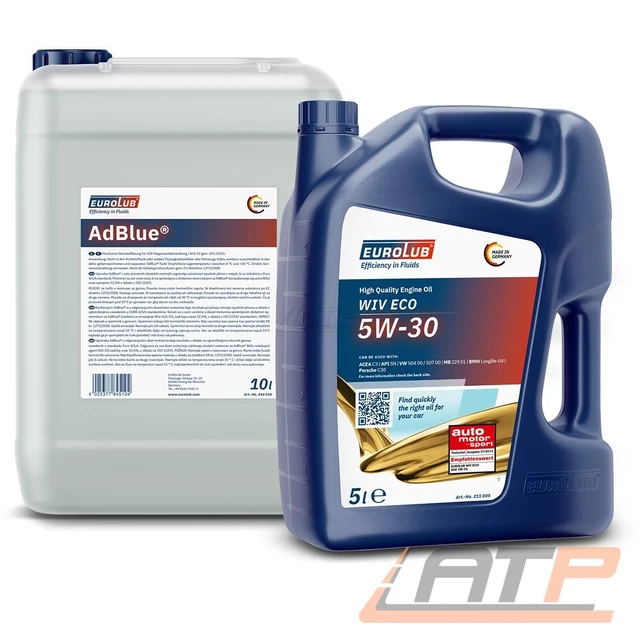 EUROLUB 5 L Liter Wiv Evo Sae 5W/30 MotorÖl MotorenÖl + 10 L Adblue® Harnstoff EUR 40,79
