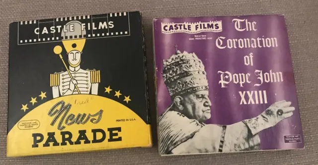 VINTAGE 8mm MOVIES CASTLE FILMS POPE JOHN XXIII & POPE PIUS XII RELIGION