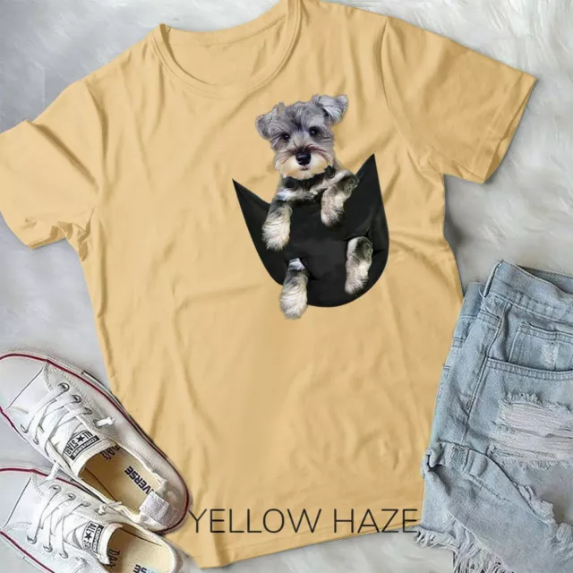 Schnauzer Dog in Pocket Puppy Gifts T-Shirt Unisex T-shirt 2