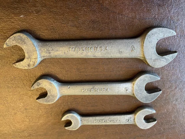 Vintage Lot of Three Open End Wrenches Drop Forged Made in USA 2