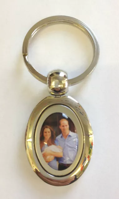 Baby Prince George, Prince William & Kate Middleton Silver Plated Keyring