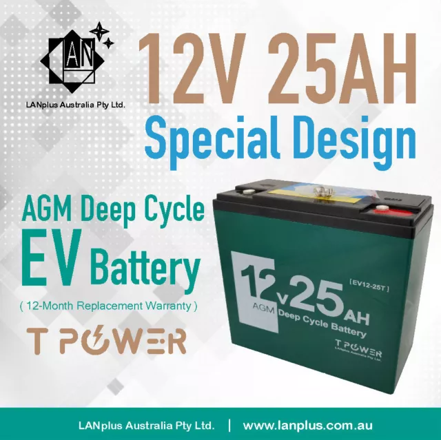 NEW 12V 25AH AGM Deep Cycle SLA Battery Scooter Golf Buggy Wheelchair >20AH 22AH