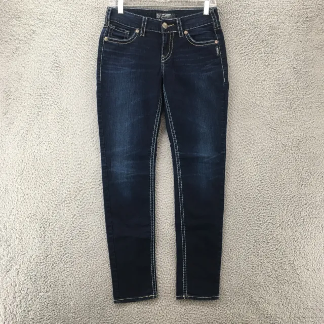 Silver Jeans Co Suki Mid Skinny Jeans Womens 27x31 (actual 29x29.5) Blue Denim