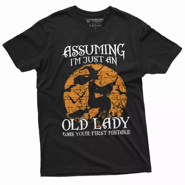 Halloween Funny old lady witch T-shirt Womens Halloween Funny Costume Gifts