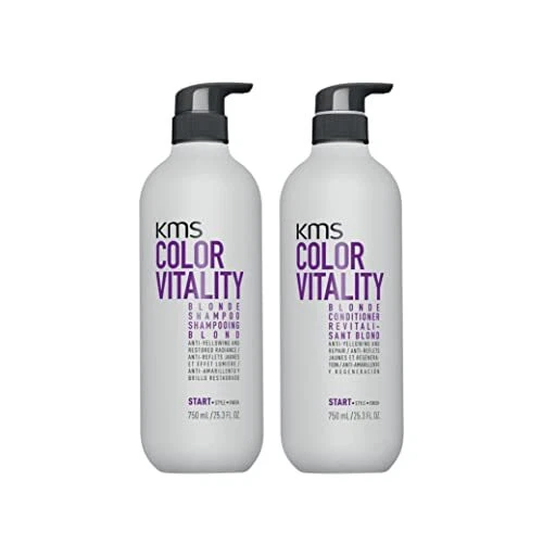 KMS COLORVITALITY Blonde Illuminating Purple Shampoo & Conditioner Liter Duo....