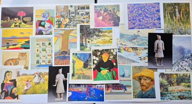 Large 170+ Lot of Postcards & Art Cards - Paintings, Sculptures, Masks and more