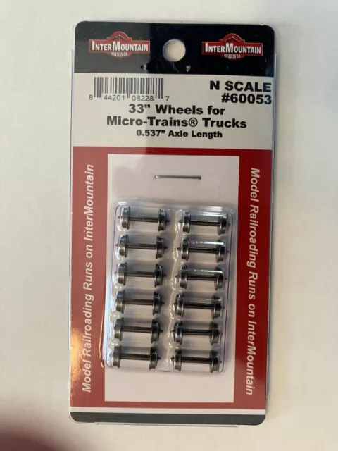 InterMountain N Scale 60053 33" Brass Wheels 12-Pack For Micro-Trains Trucks