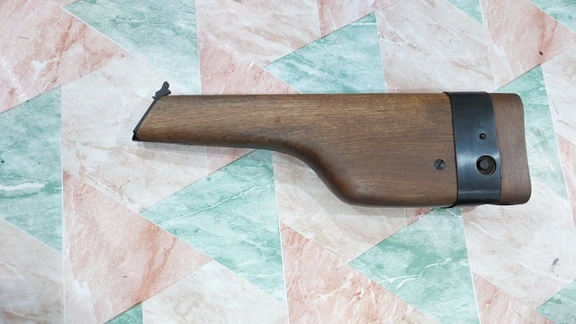 German Mauser C96 Wooden Stock Holster With Metal Band With High Quality Walnut