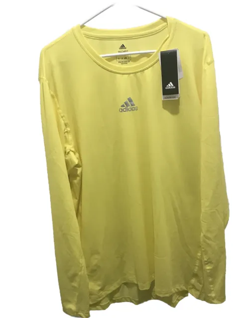Men’s Adidas Techfit Compression Long Sleeve Shirt Size XXL Prime green Msrp $42