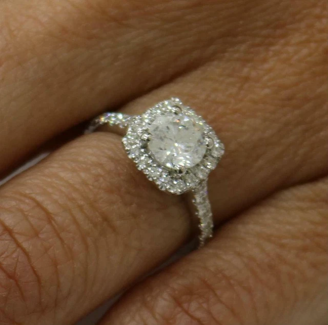 1.20Ct Rund Künstlicher Cvd Diamant Hochzeit Ring 14K Weißgold Größe 7 8